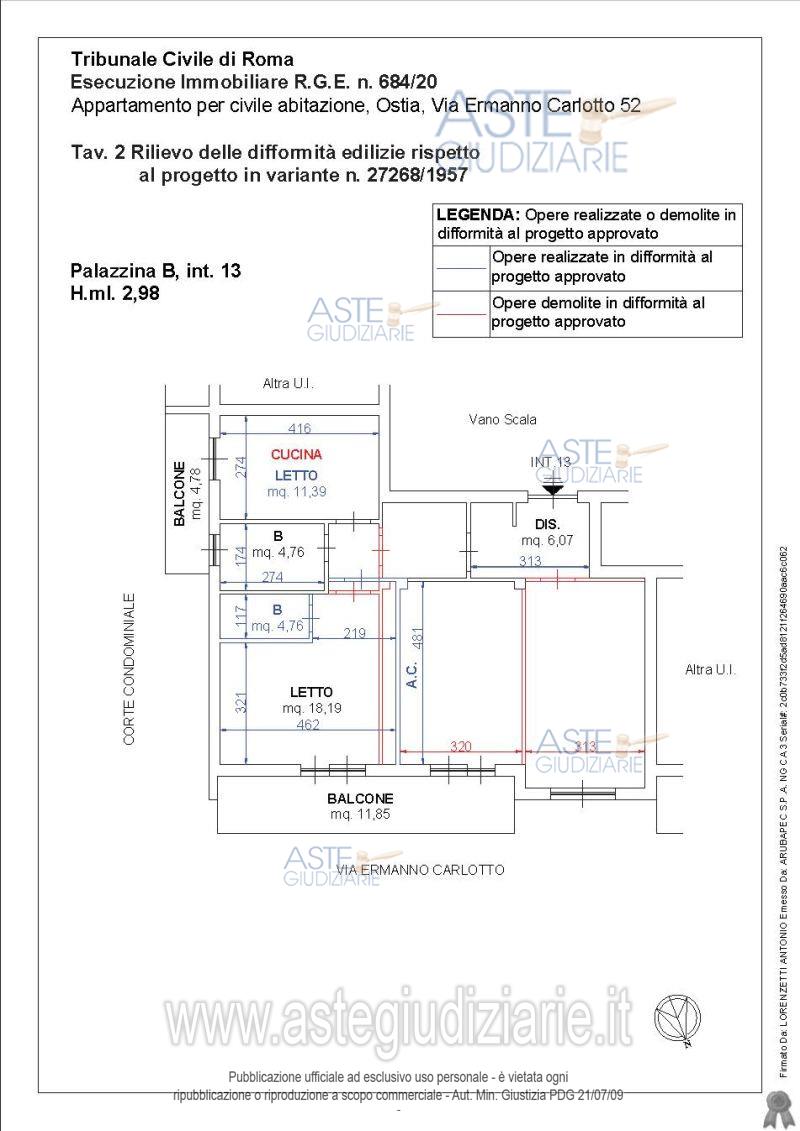 Planimetria del bene