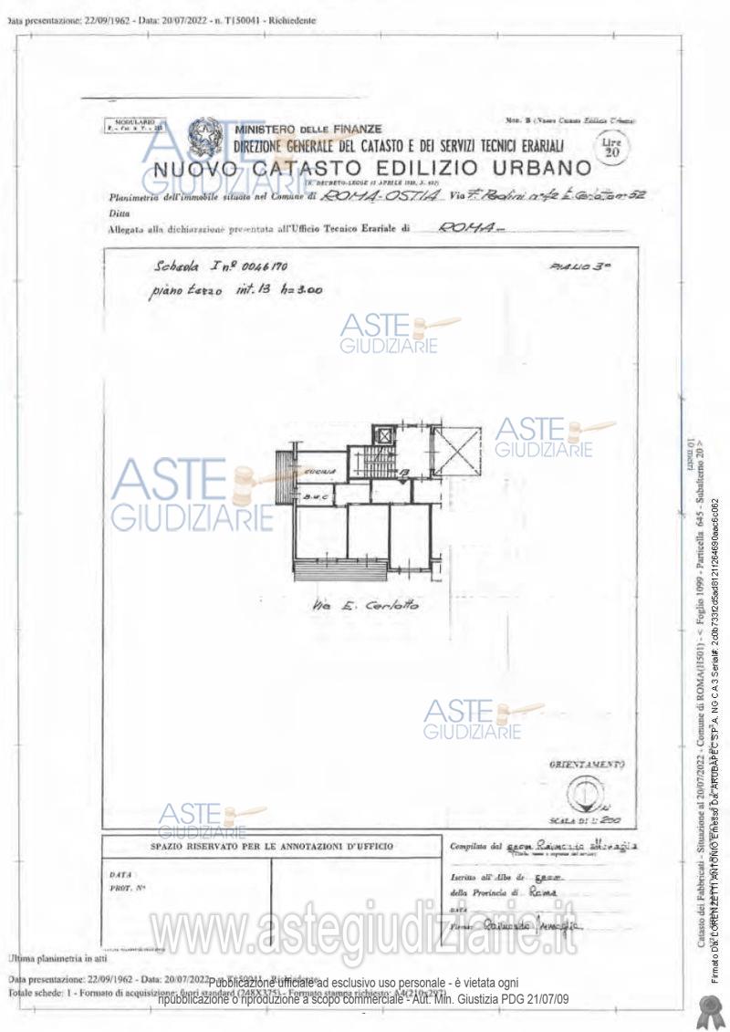 Planimetria del bene