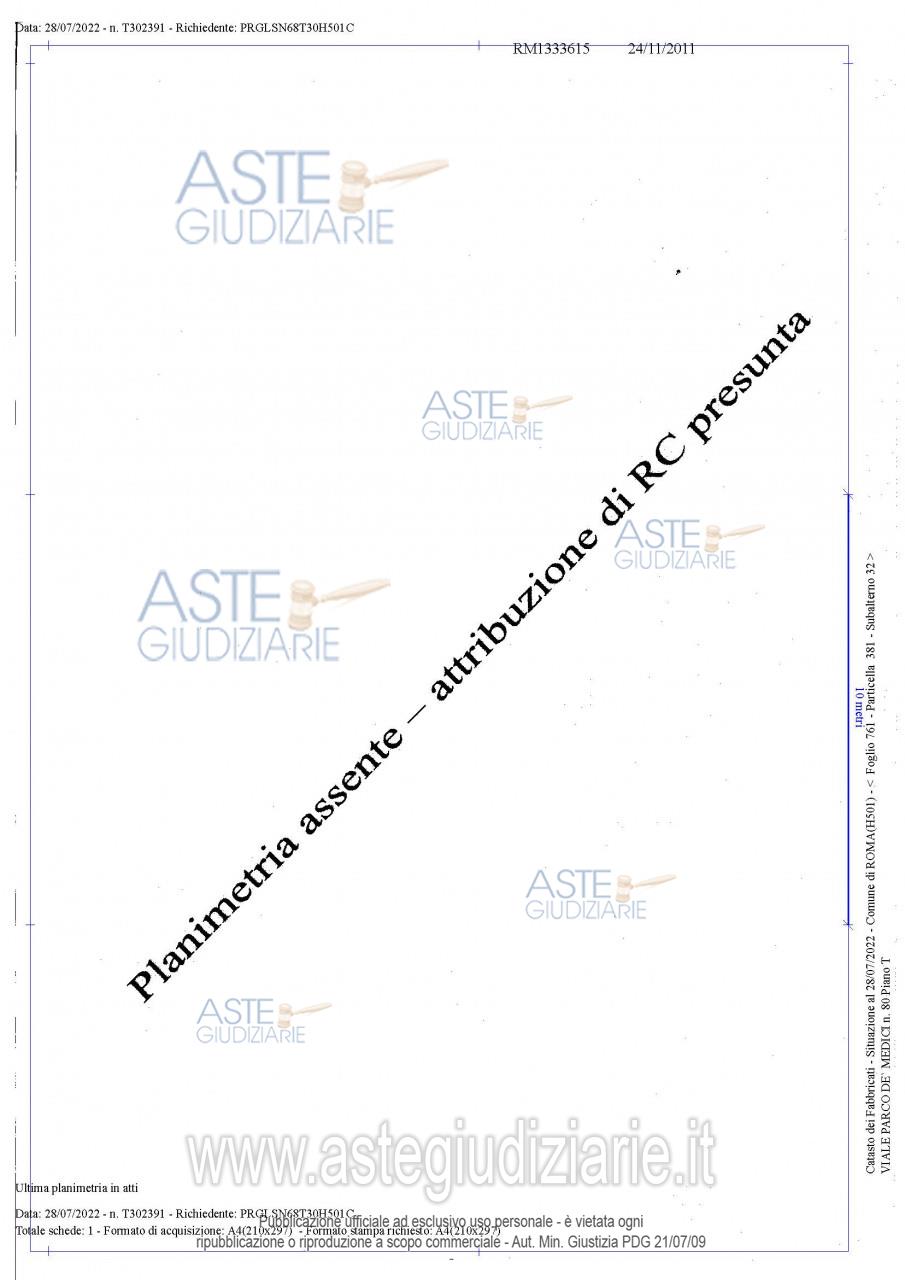 Planimetria del bene