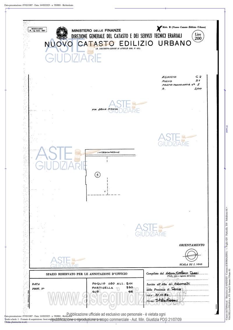 Planimetria del bene
