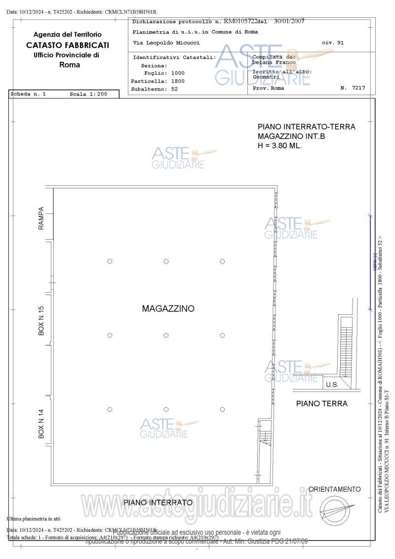 Planimetria del bene