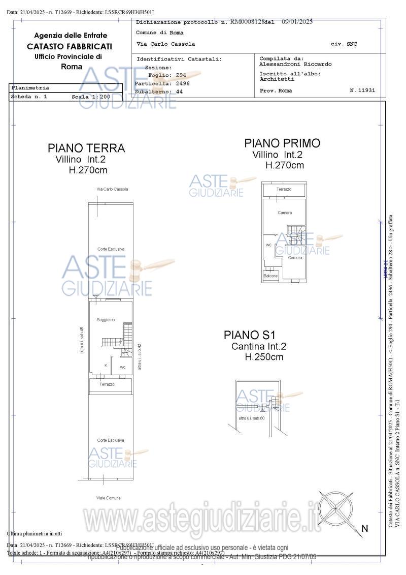 Planimetria del bene