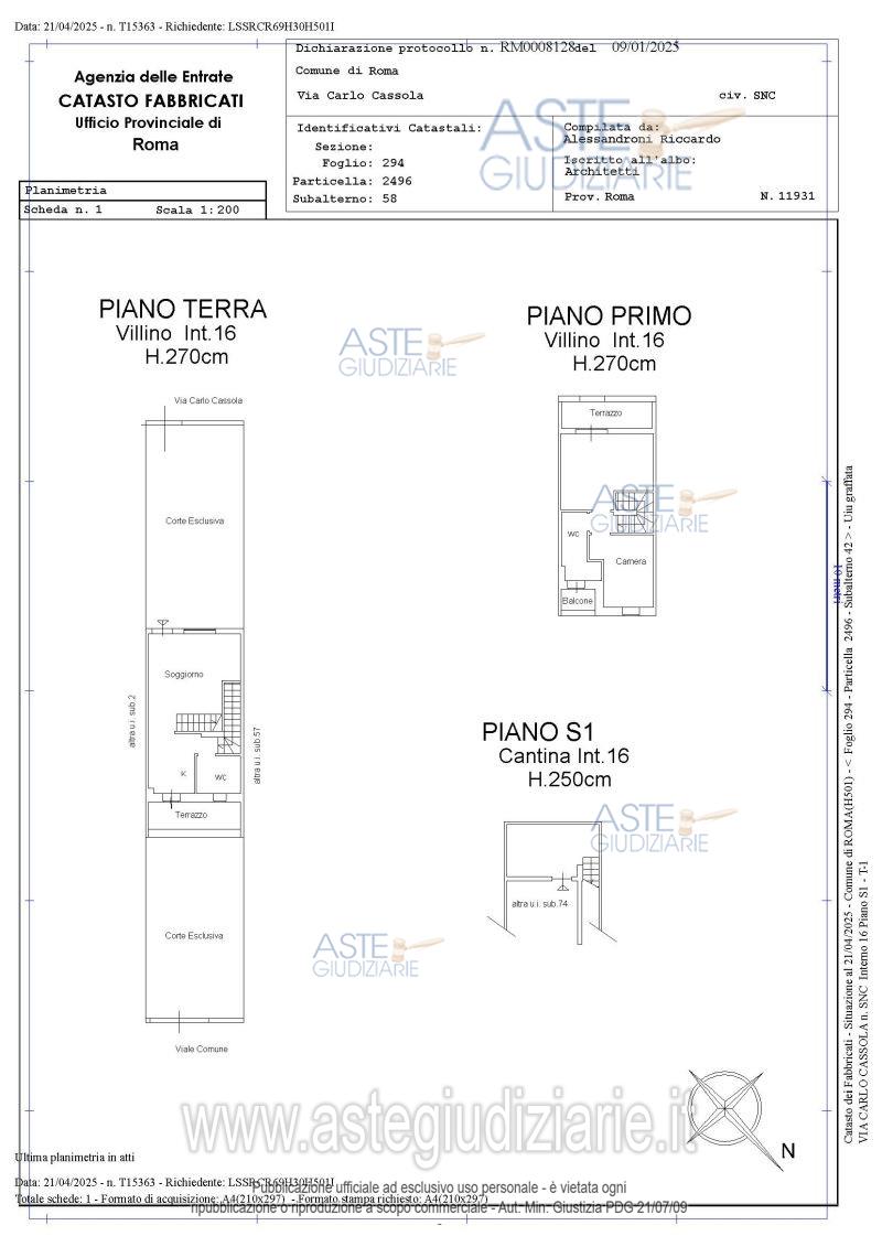 Planimetria del bene
