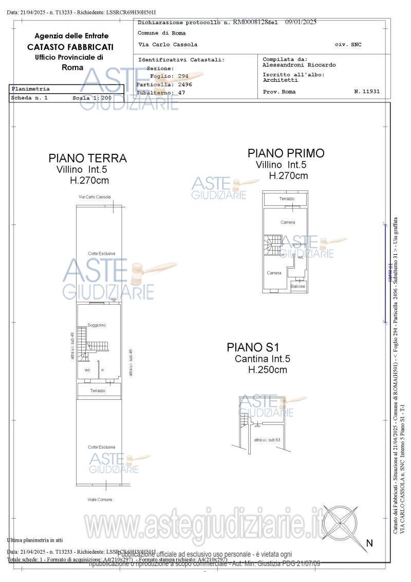 Planimetria del bene