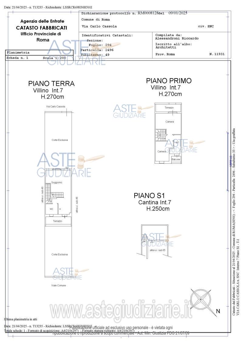 Planimetria del bene