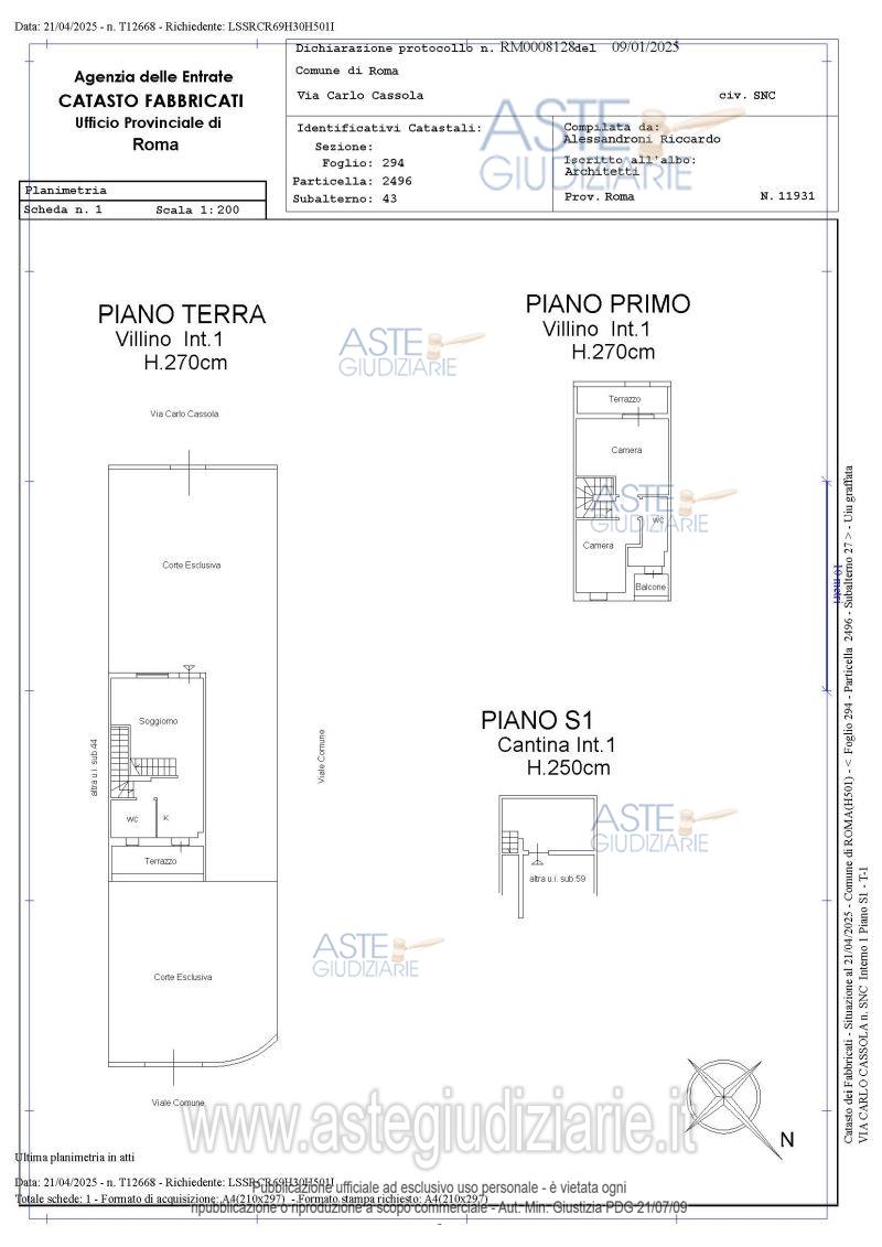Planimetria del bene