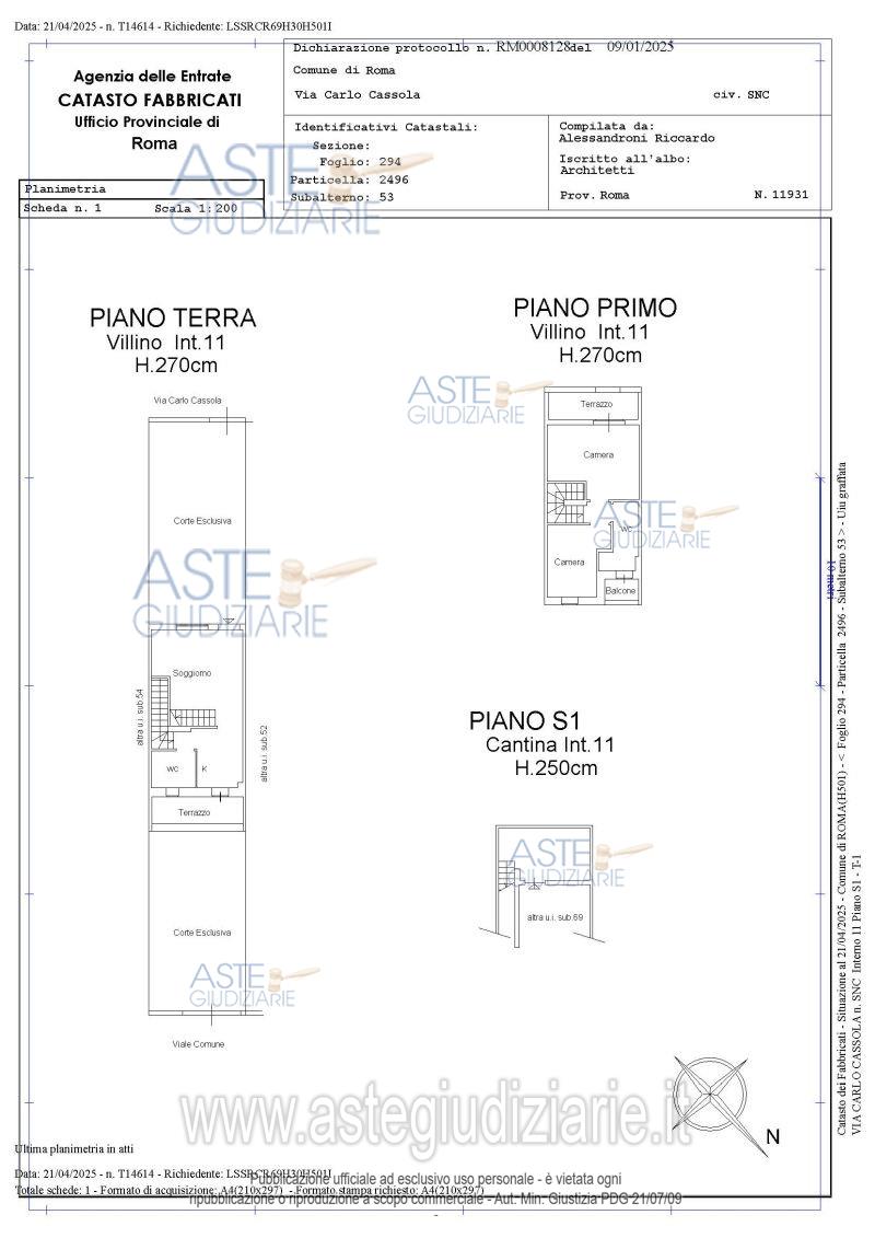 Planimetria del bene