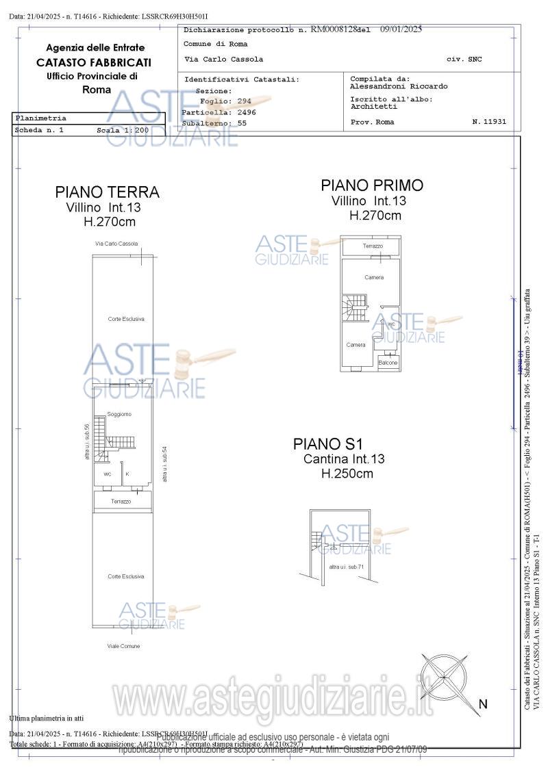 Planimetria del bene