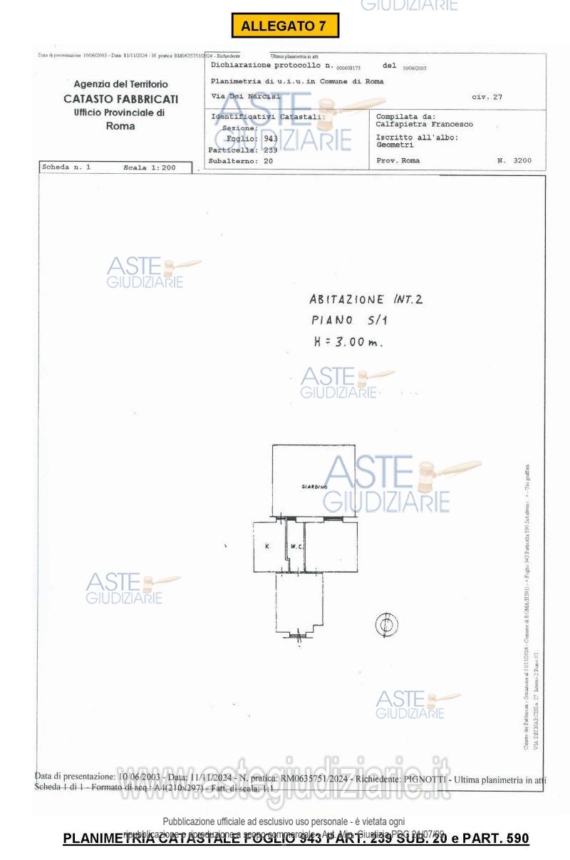 Planimetria del bene