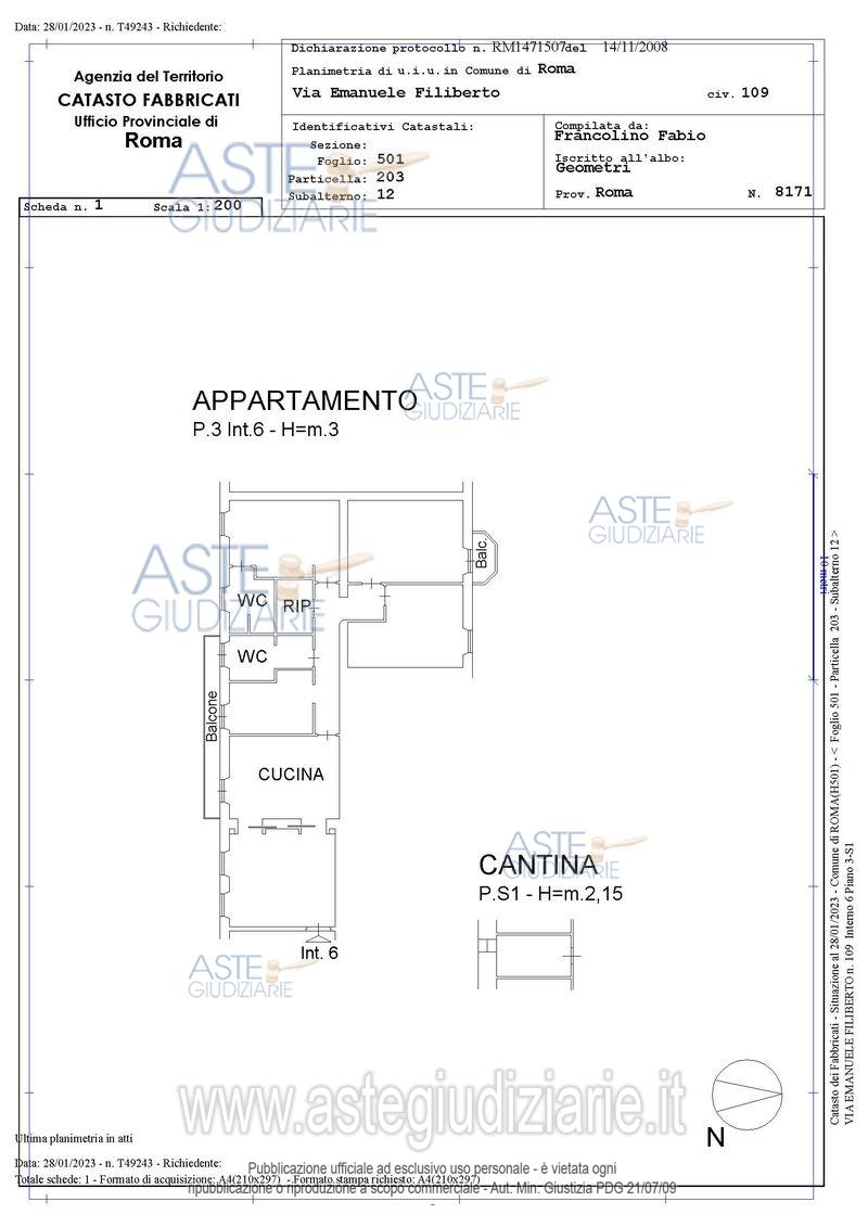 Planimetria del bene