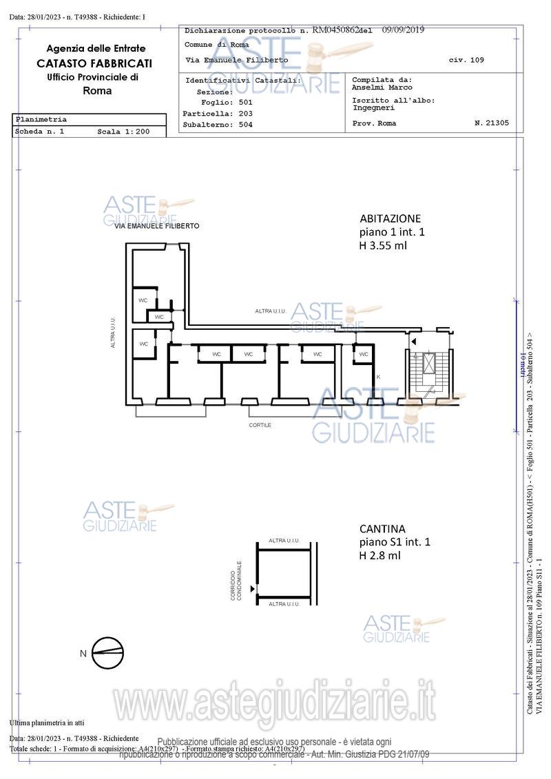 Planimetria del bene