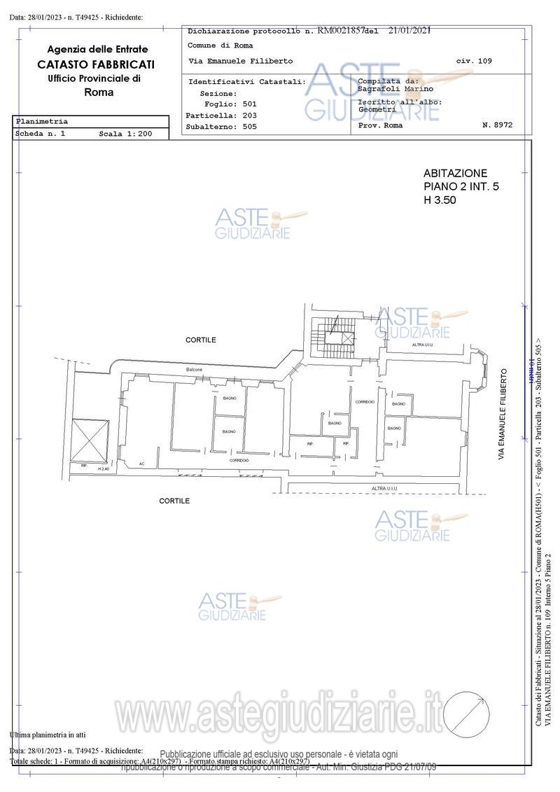 Planimetria del bene