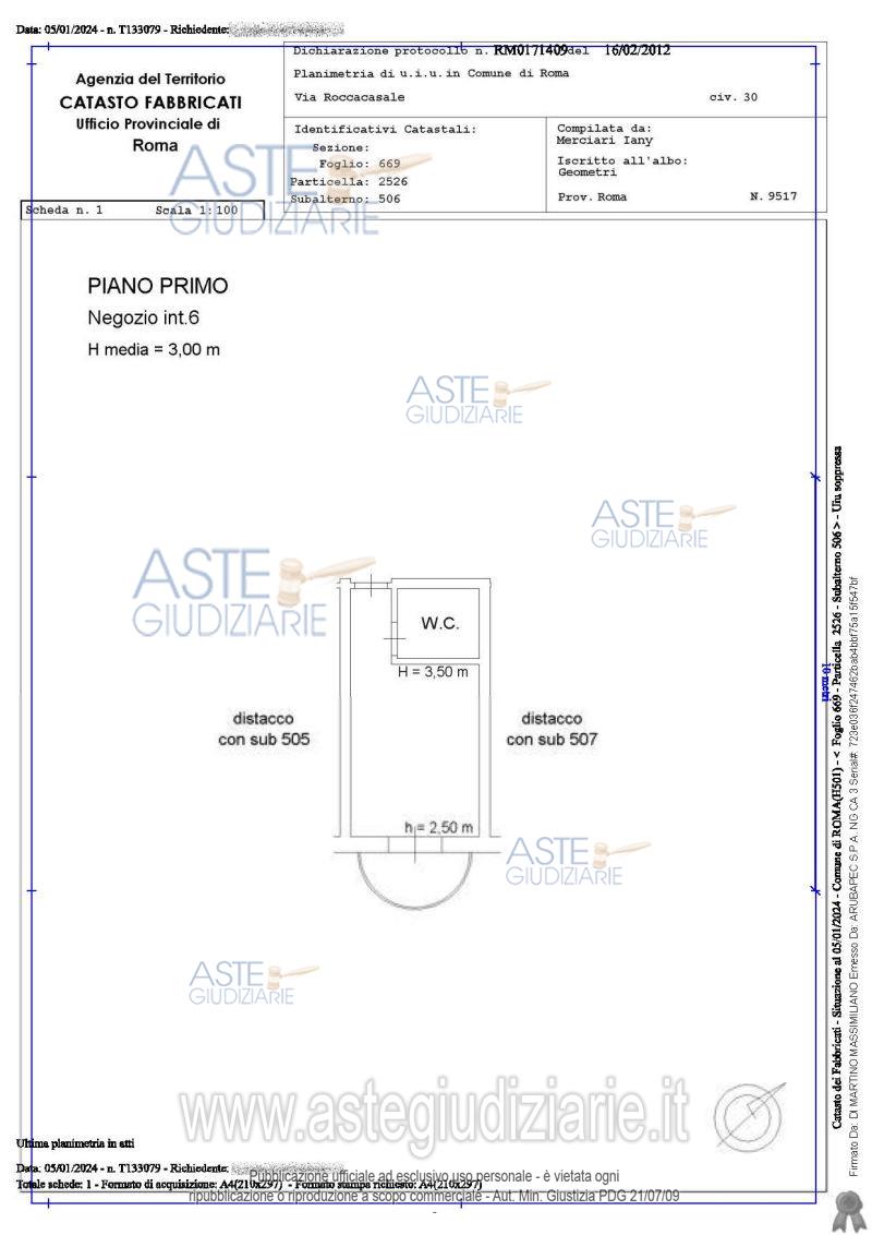 Planimetria del bene