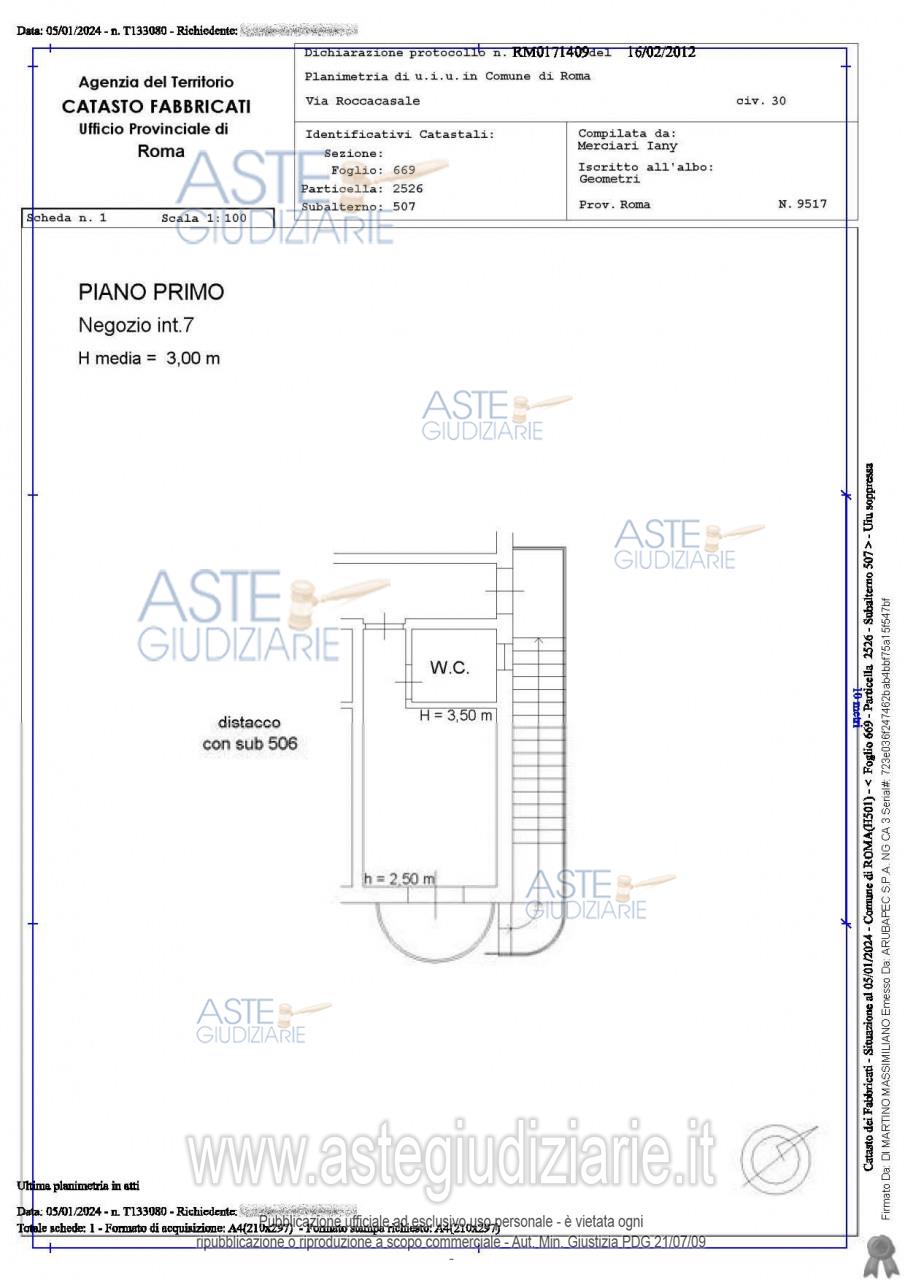 Planimetria del bene