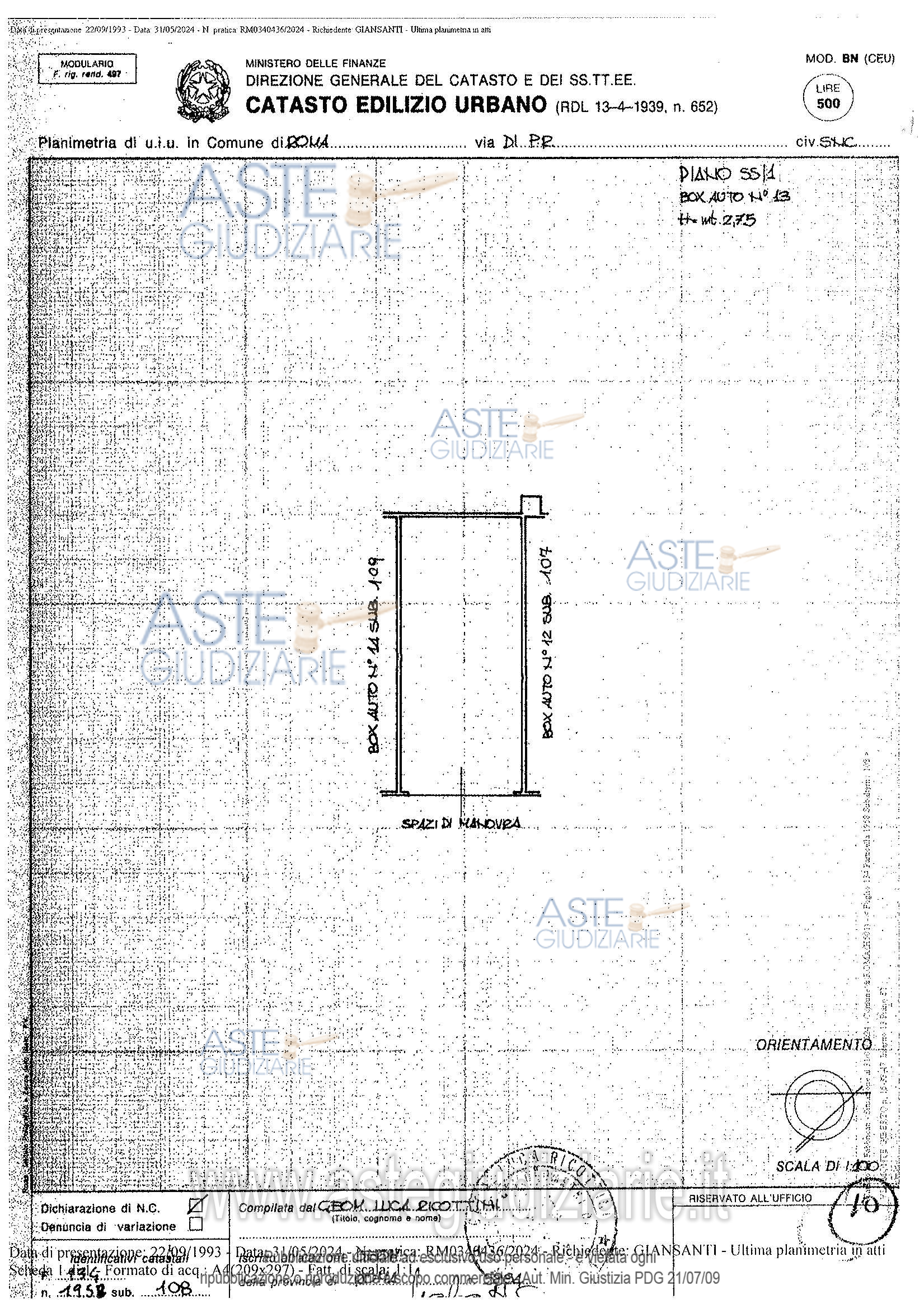 Planimetria del bene