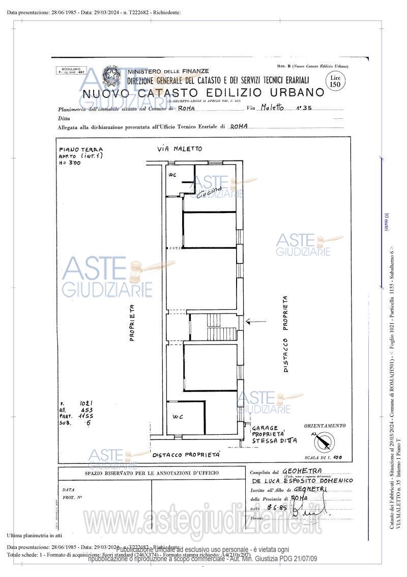 Planimetria del bene
