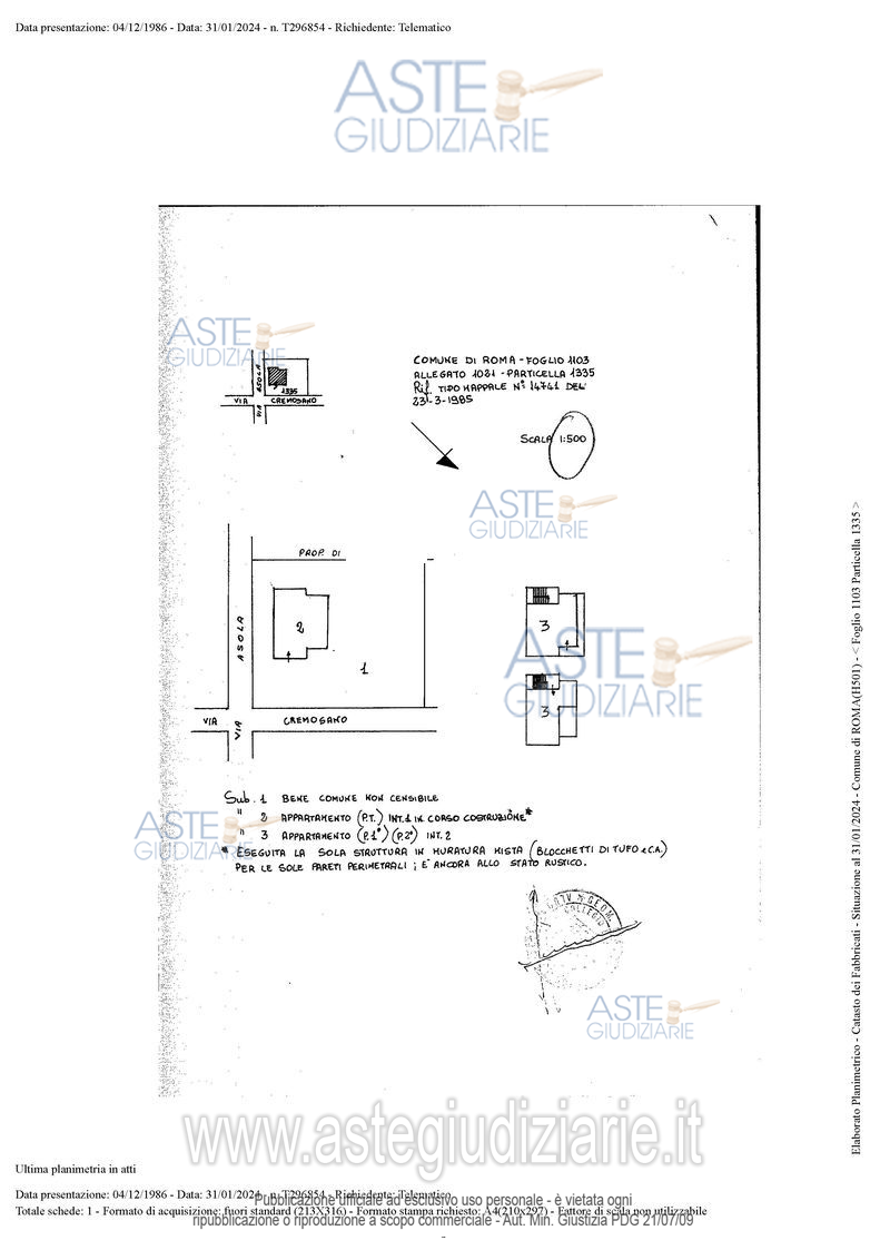 Planimetria del bene