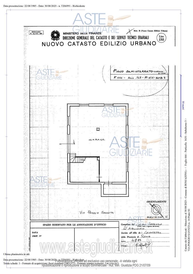Planimetria del bene