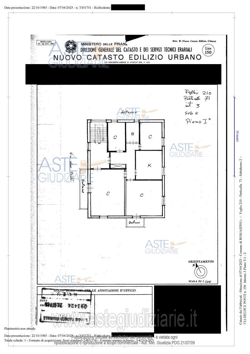 Planimetria del bene