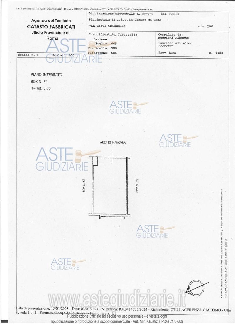 Planimetria del bene
