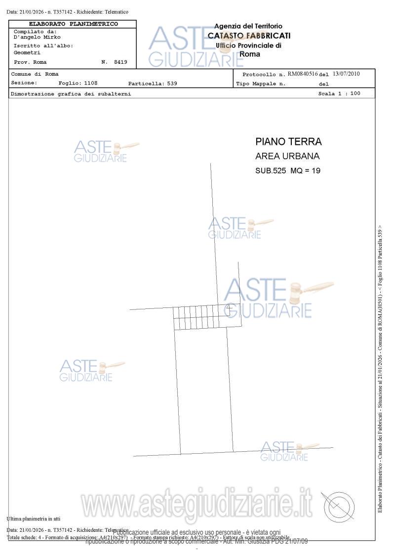 Planimetria del bene