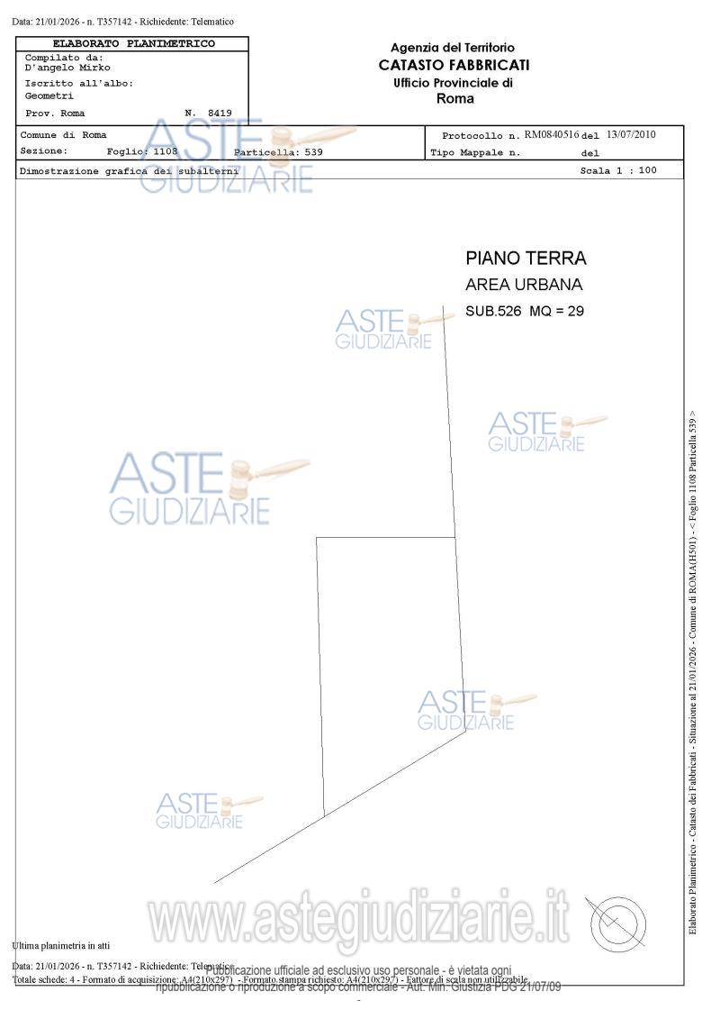 Planimetria del bene