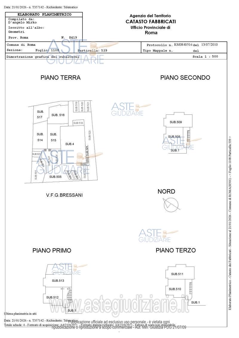 Planimetria del bene