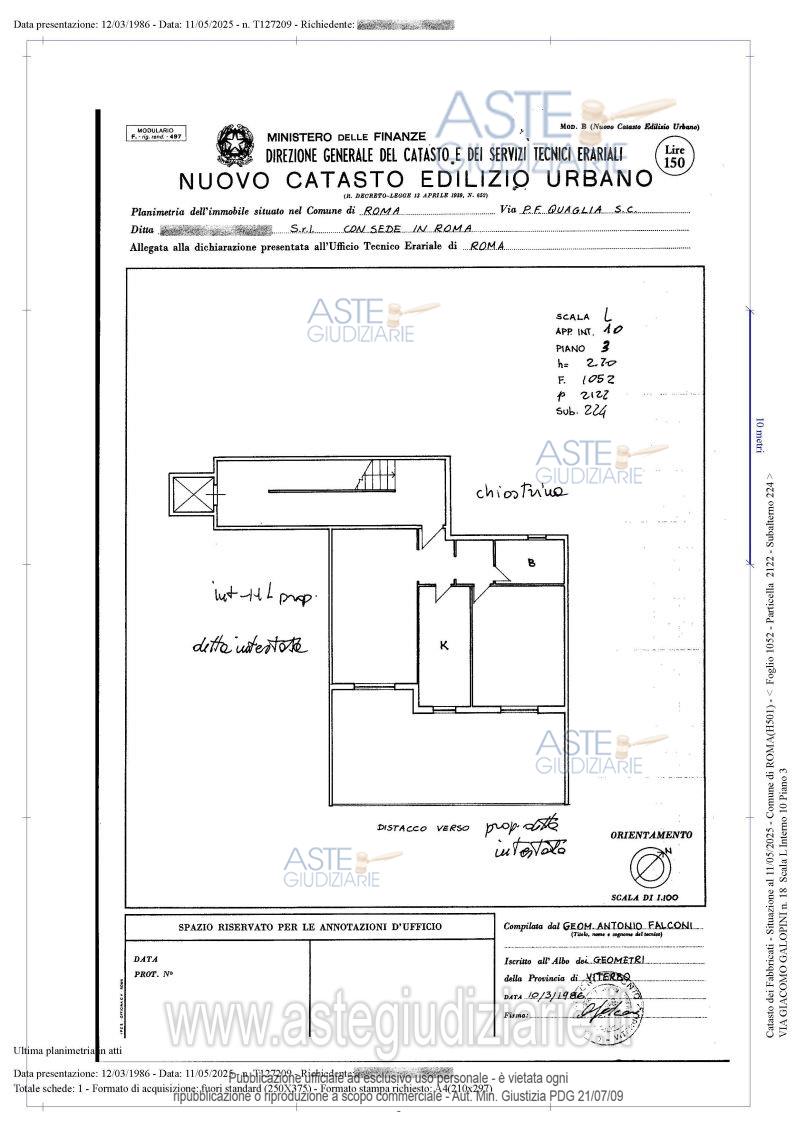 Planimetria del bene