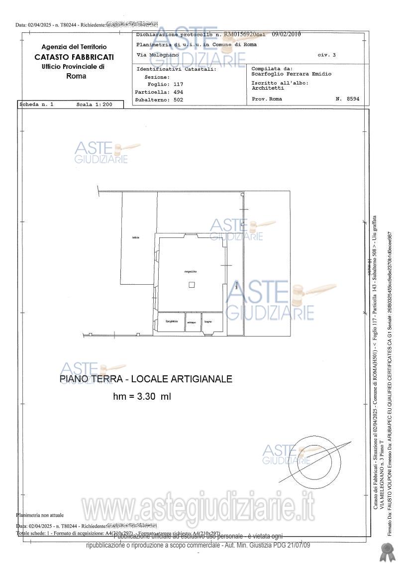Planimetria del bene