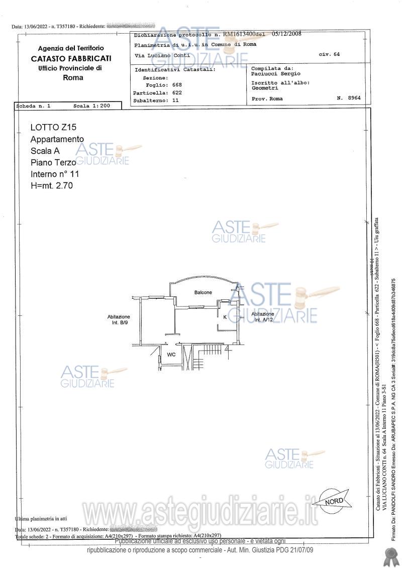 Planimetria del bene