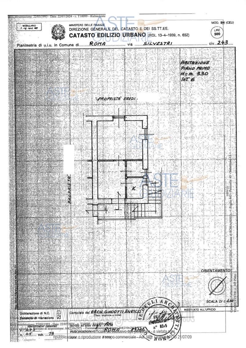 Planimetria del bene