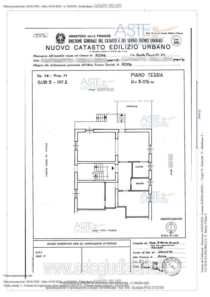 Planimetria del bene