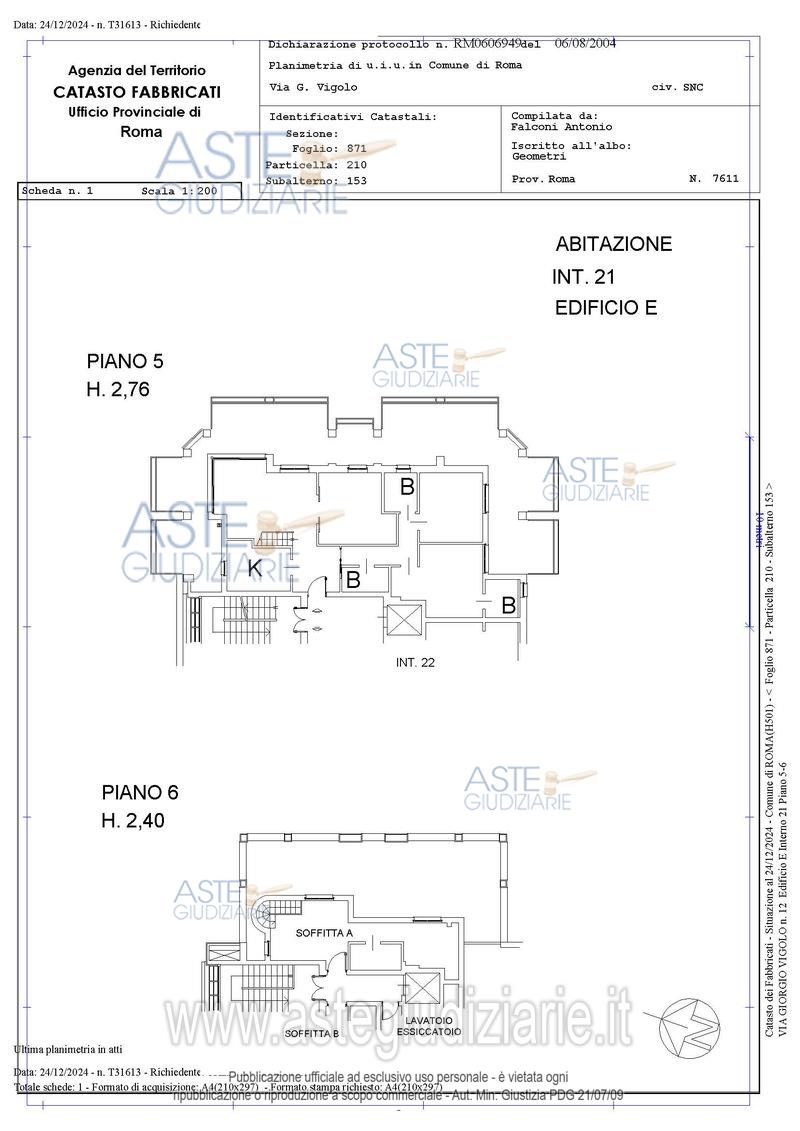 Planimetria del bene