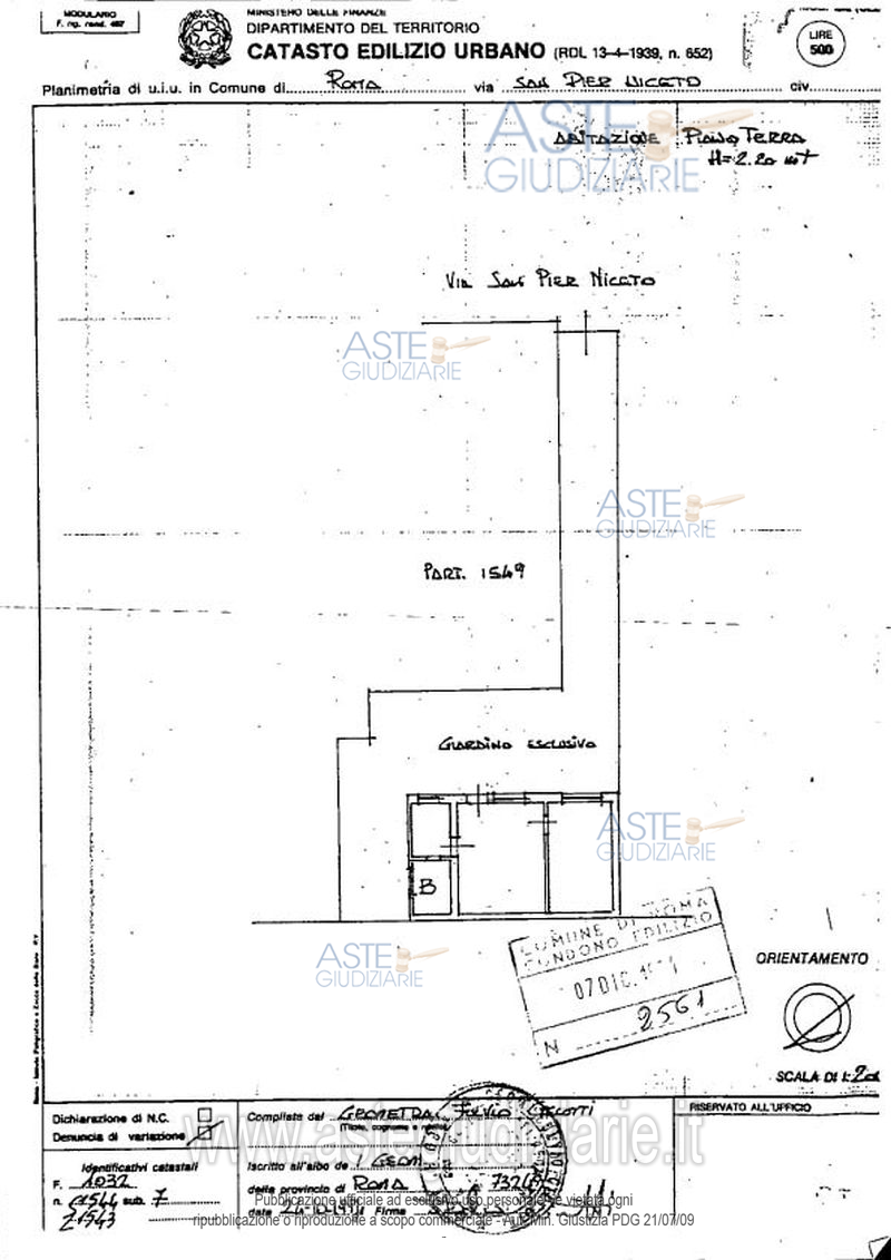 Planimetria del bene