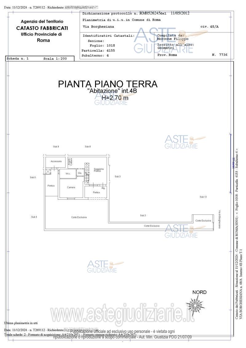 Planimetria del bene