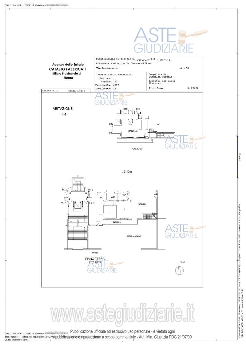 Planimetria del bene