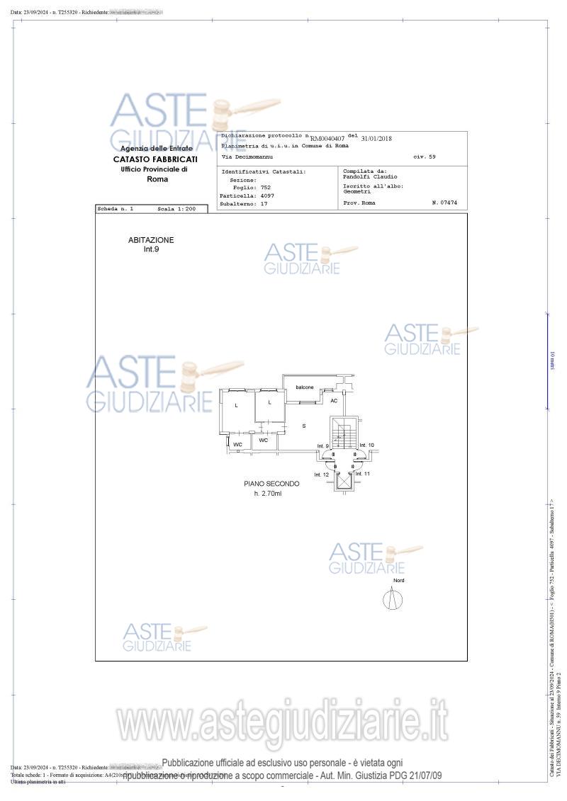 Planimetria del bene