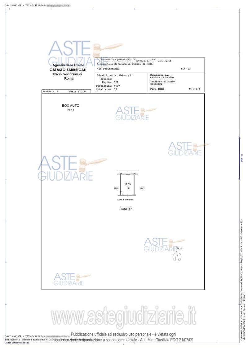 Planimetria del bene