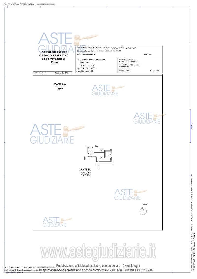 Planimetria del bene