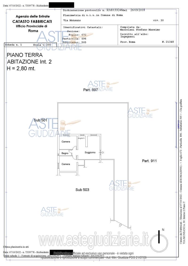 Planimetria del bene