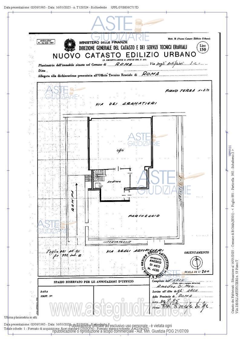 Planimetria del bene