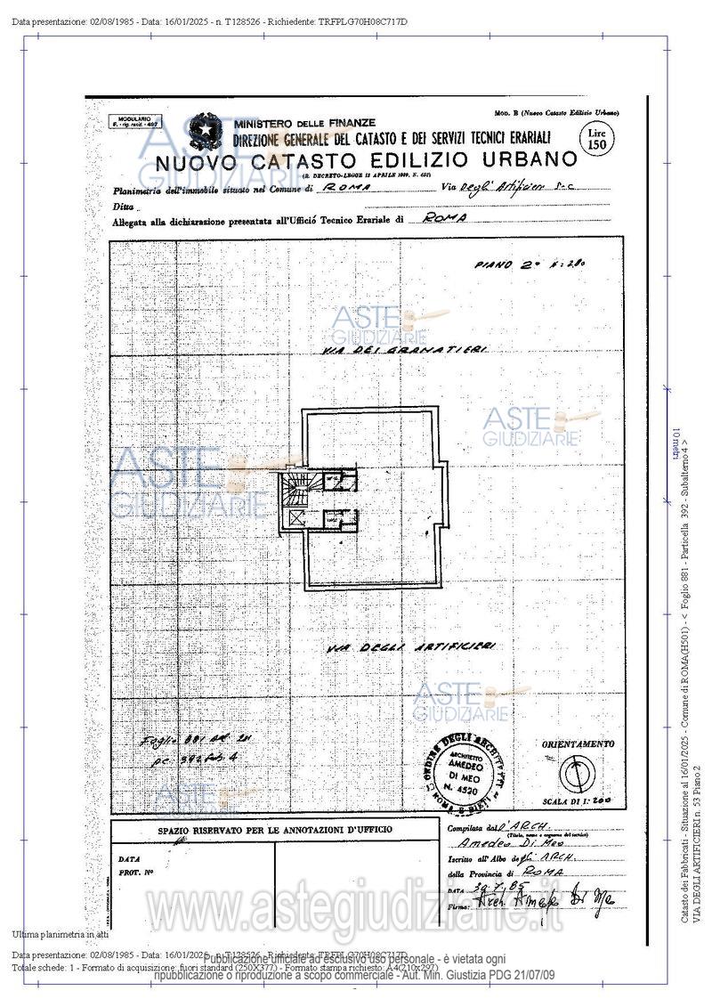 Planimetria del bene