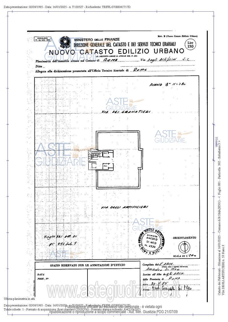 Planimetria del bene