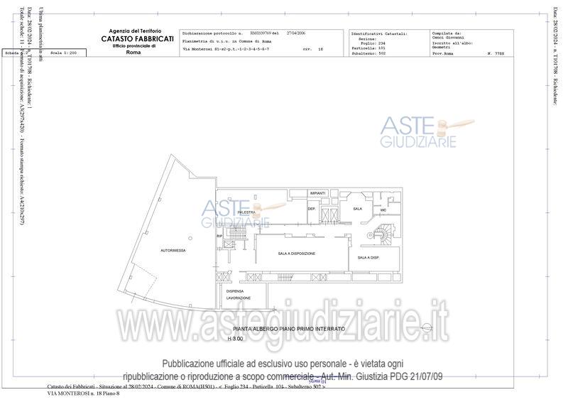 Planimetria del bene