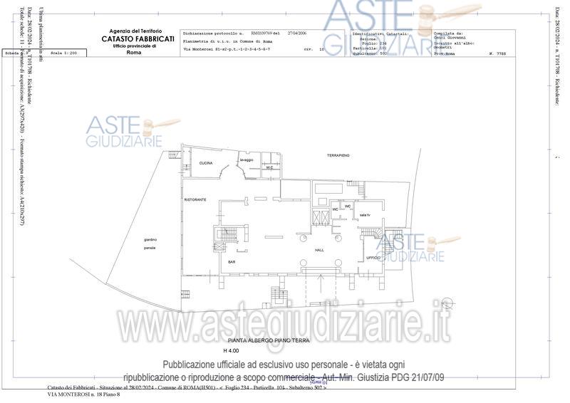 Planimetria del bene