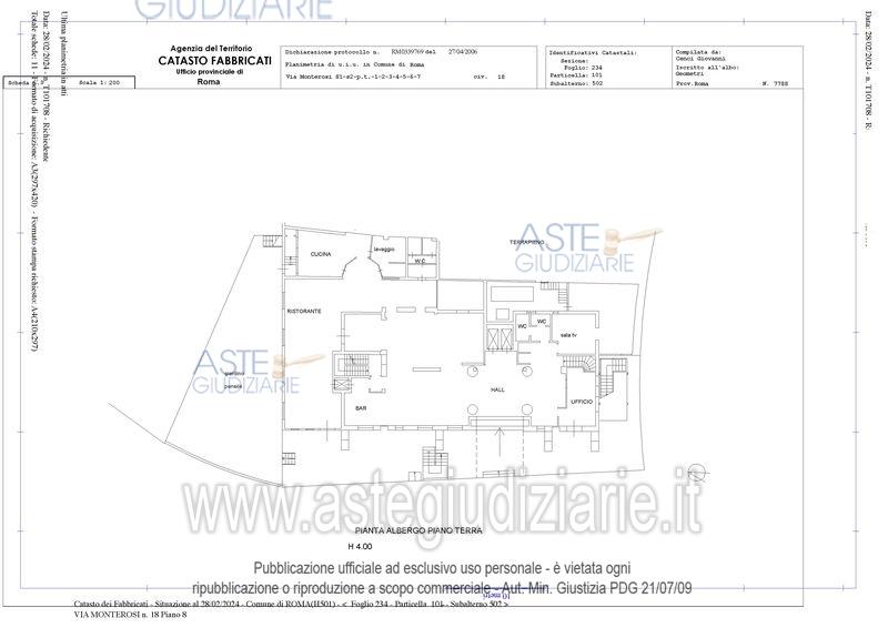 Planimetria del bene