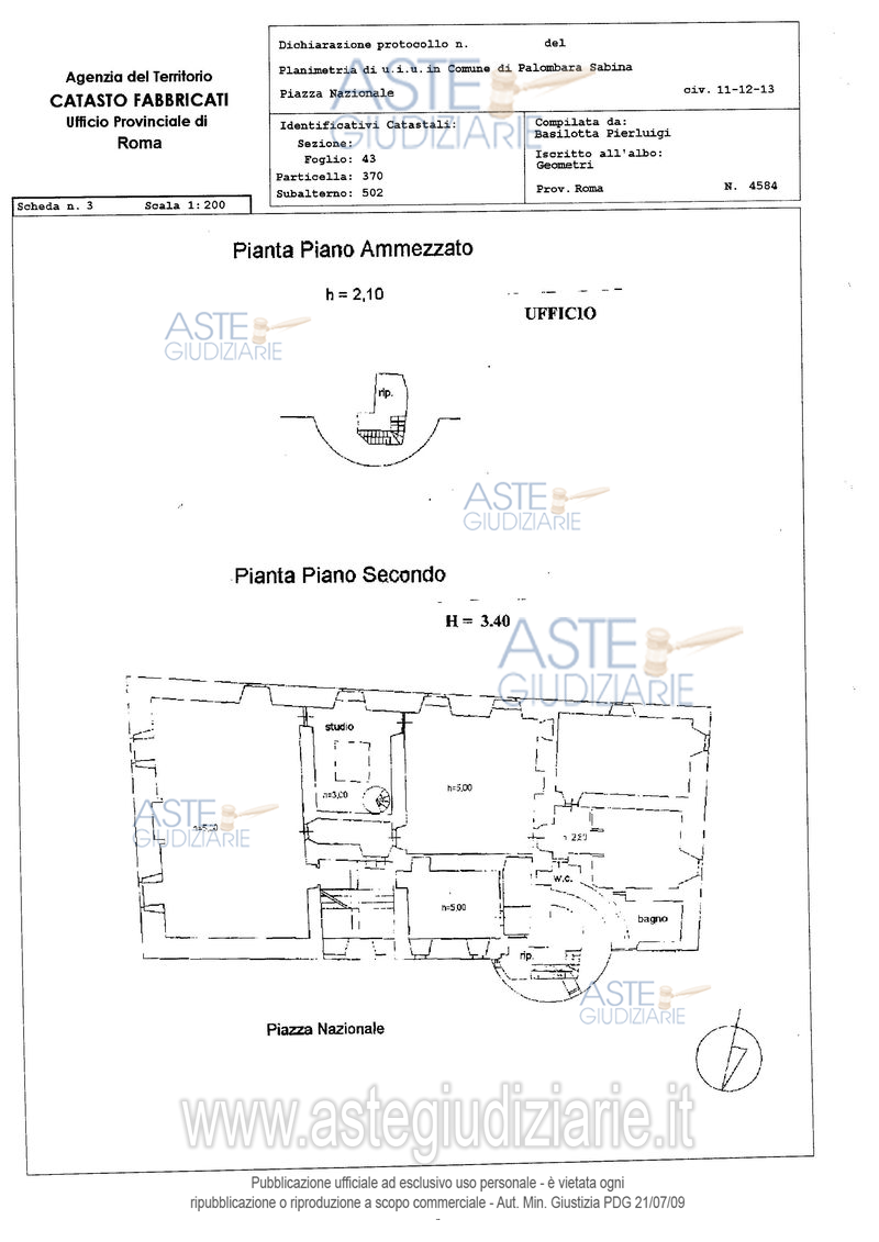 Planimetria del bene