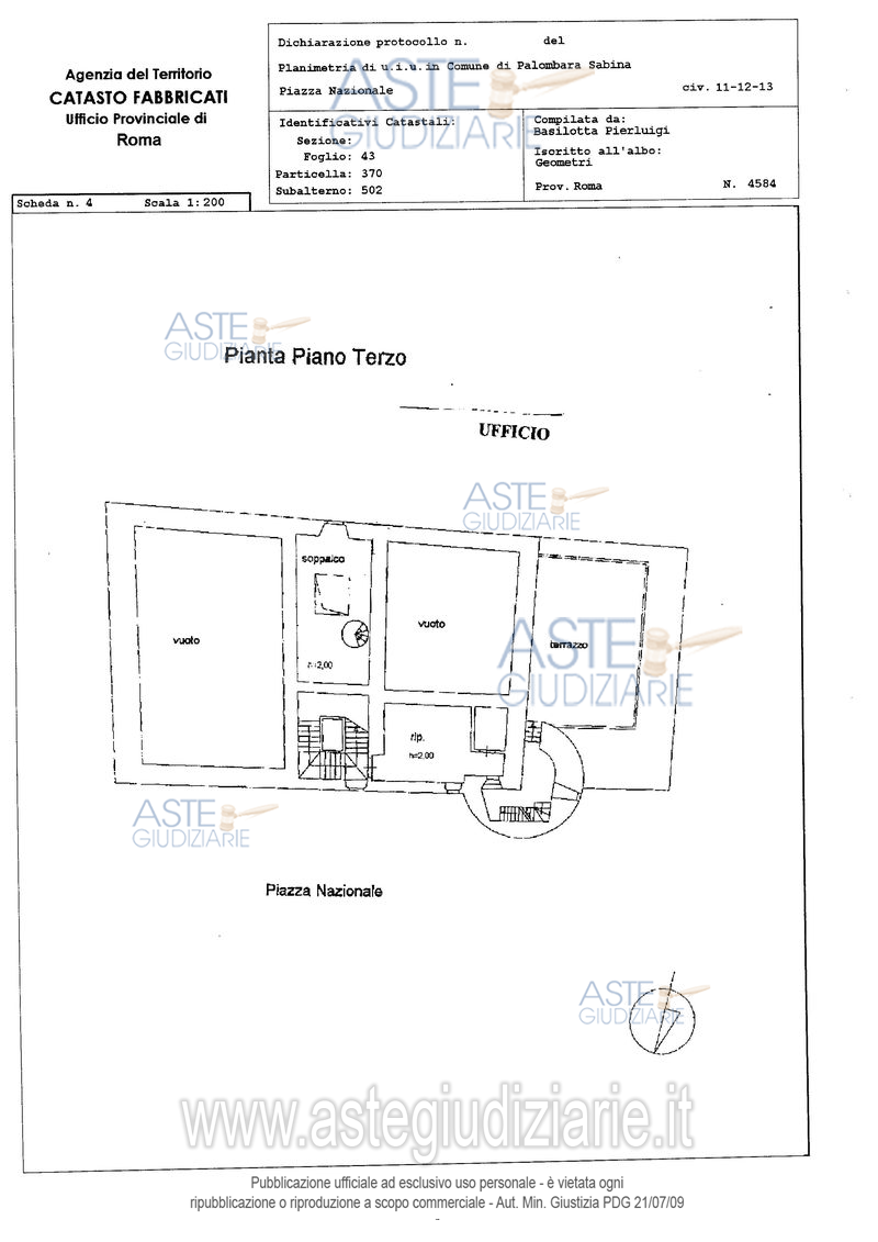Planimetria del bene