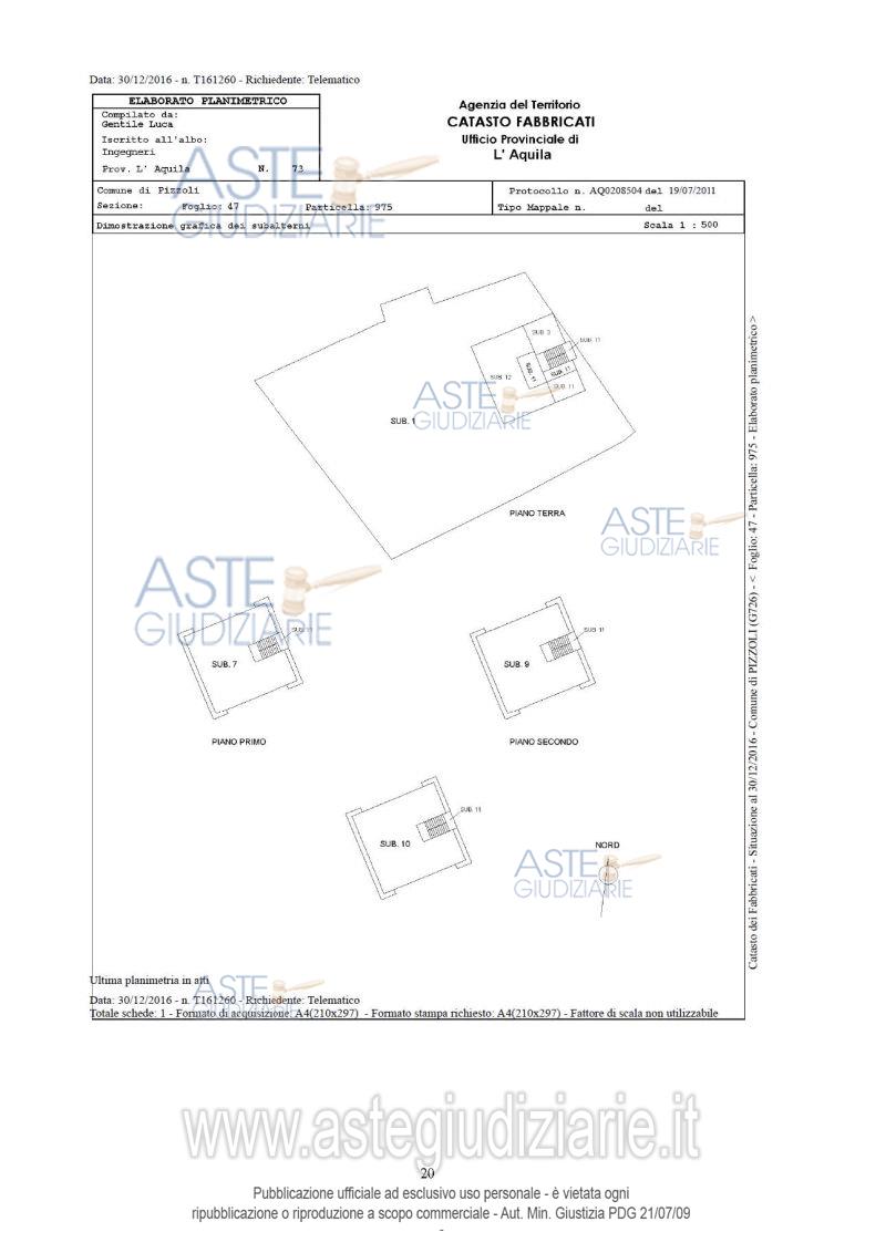 Planimetria del bene