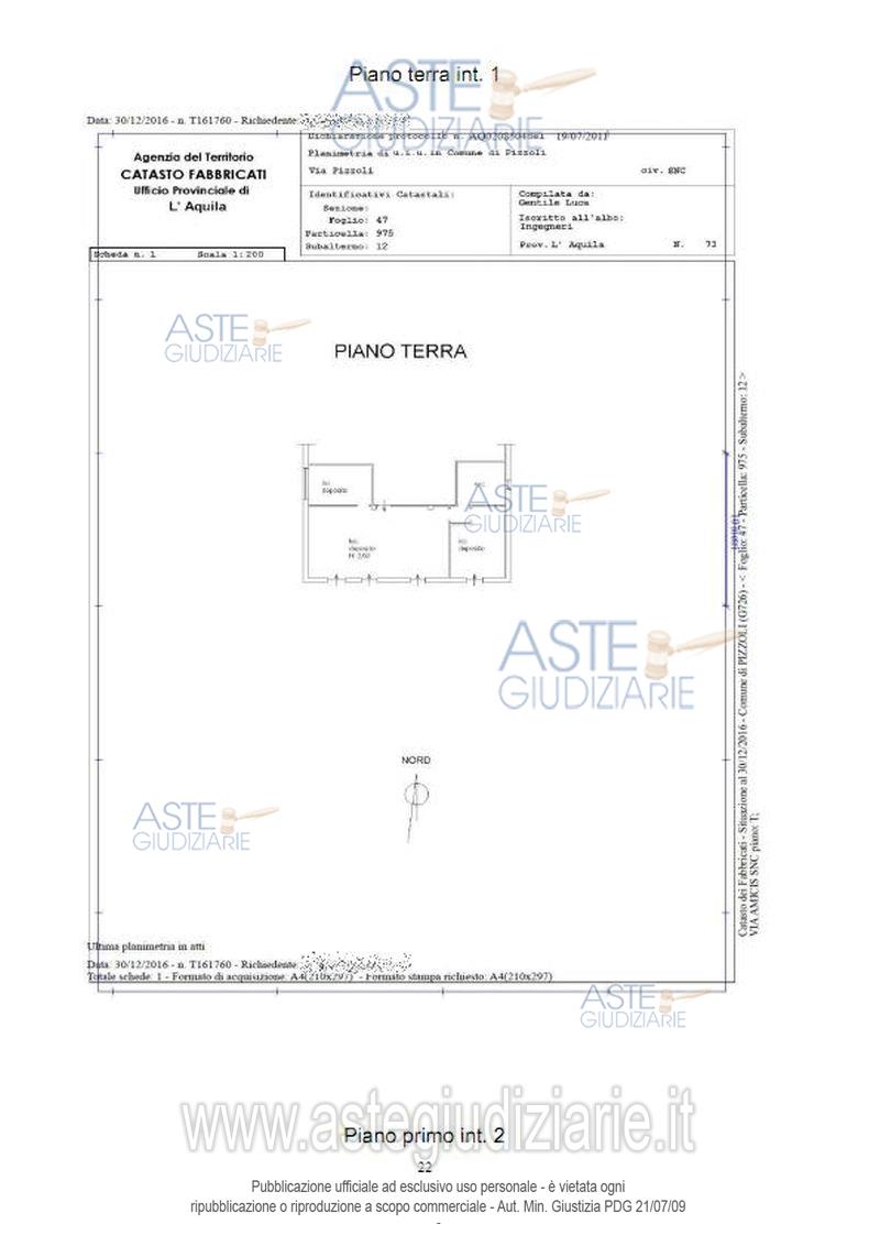 Planimetria del bene